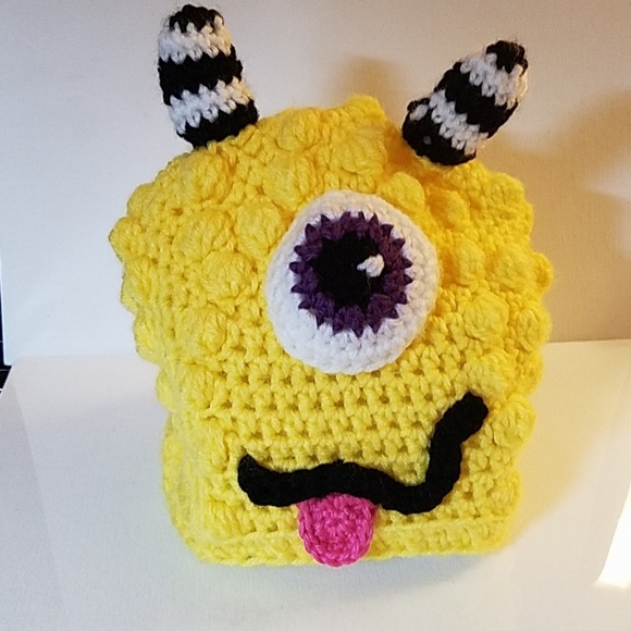 Handmade Monster Crochet Hat - Picture 1 of 1